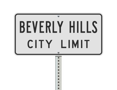 Beverly Hills şehir sınırı beyaz yol işareti vektör çizim