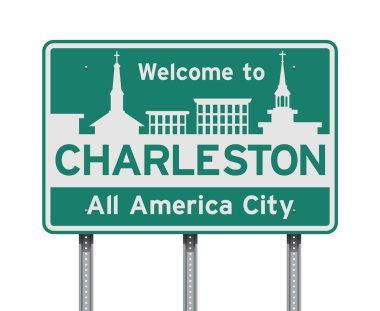 Vektör çizim Charleston yeşil ve beyaz yol hoşgeldiniz Üye