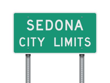 Sedona şehir sınırları yeşil yol işaret vektör çizim