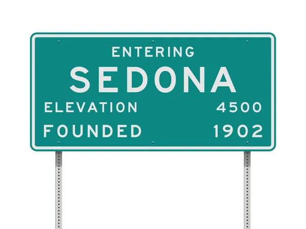 Векторна Ілюстрація Введення Sedona Зелений Дорожній Знак Підвищення Рівня Доступу — стоковий вектор