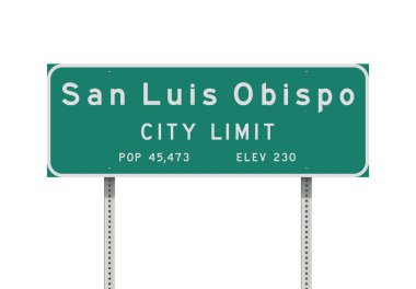 San Luis Obispo şehir sınırı yeşil yol işareti vektör çizim