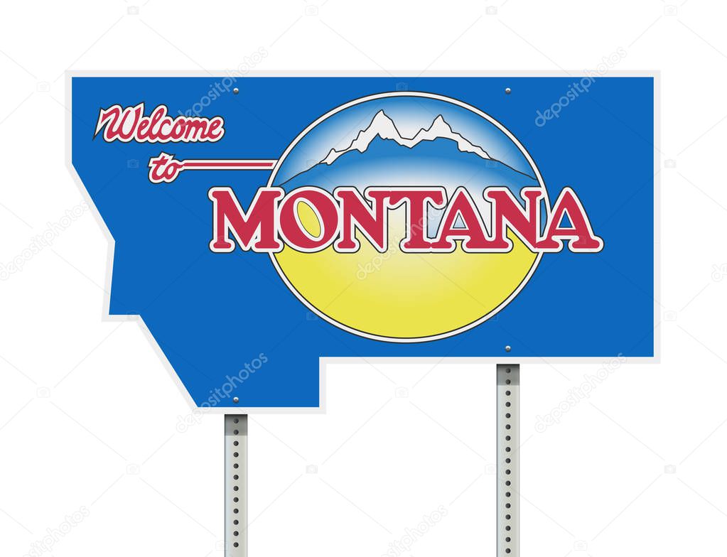 Vector illustration of the Welcome to Montana road sign