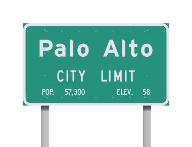 Palo Alto şehir sınırı yeşil yol işareti vektör çizim