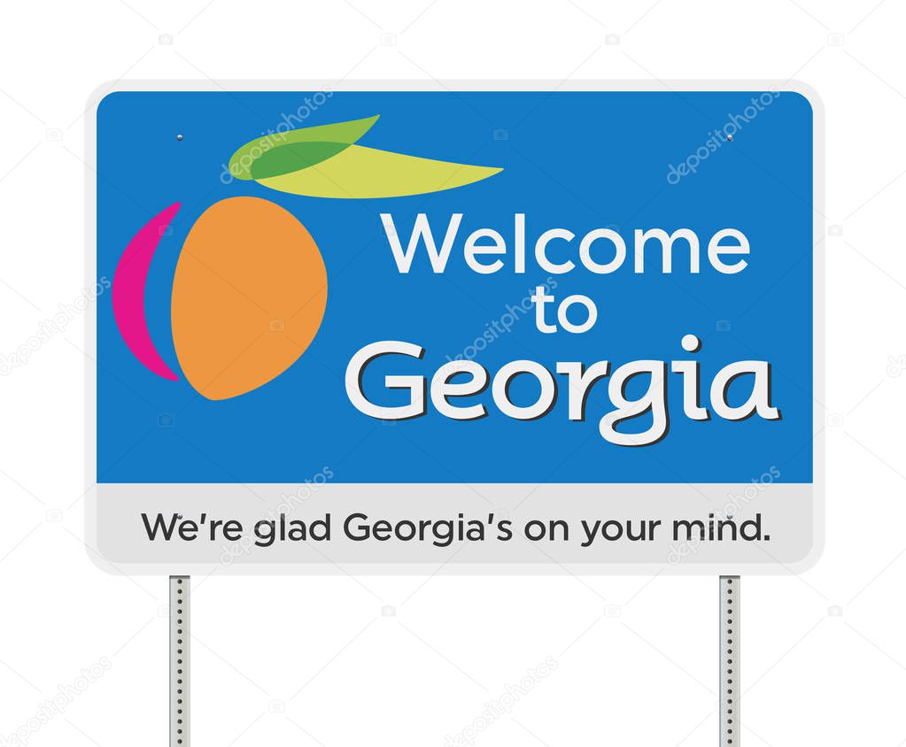 Vector illustration of the Welcome to Georgia road sign