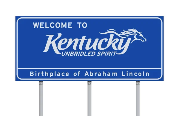 Vektör Çizim Kentucky Mavi Yol Işaret Hoş Geldiniz — Stok Vektör