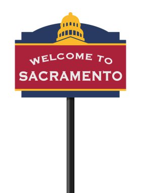 Vektör çizim Sacramento yol işaret hoş geldiniz