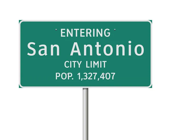 Illustration Vectorielle Panneau Vert Entrer Dans San Antonio City Limit — Image vectorielle