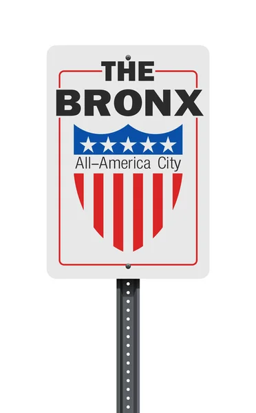 Ilustração Vetorial Placa Estrada Bronx All America City Borough New — Vetor de Stock