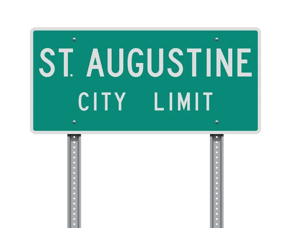 Ilustración Vectorial Señal Tráfico Verde Augustine City Limit — Vector de stock