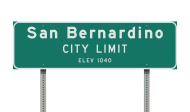 San Bernardino şehir sınırları yeşil yol işaret vektör çizim