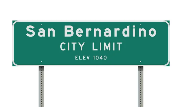 San Bernardino City Limits Zöld Jel Vektor Illusztráció — Stock Vector