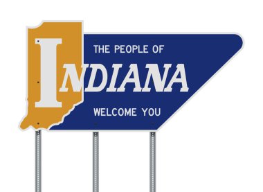 Indiana hoş geldiniz senin yol işaret vektör çizim