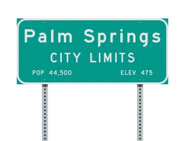 Palm Springs şehir sınırları yeşil yol işaret vektör çizim