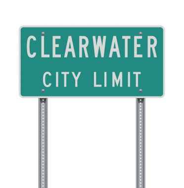 Clearwater şehir sınırı yeşil yol işareti vektör çizim