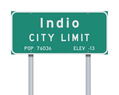 İndio'yu şehir sınırı yeşil yol işareti vektör çizim