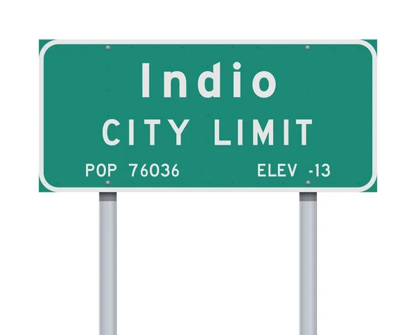 Illustration Vectorielle Panneau Vert Indio City Limit — Image vectorielle