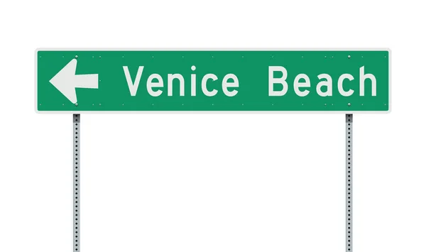 Векторні Ілюстрації Веніс Біч Бік Зеленого Дорожній Знак — стоковий вектор