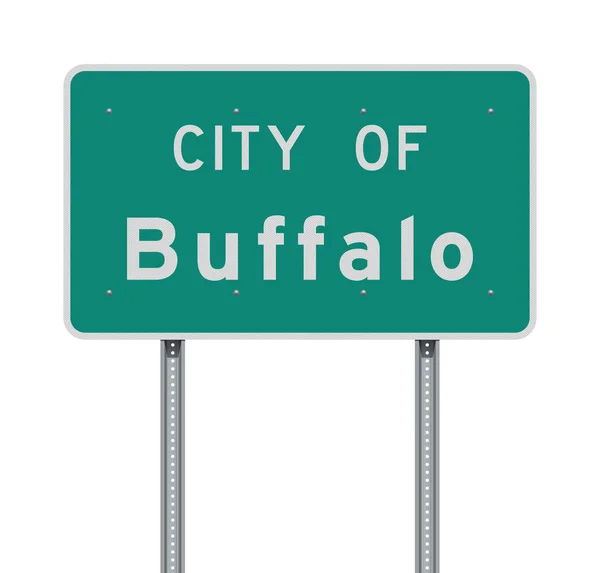 Vector Illustration City Buffalo Green Road Sign — Stock Vector