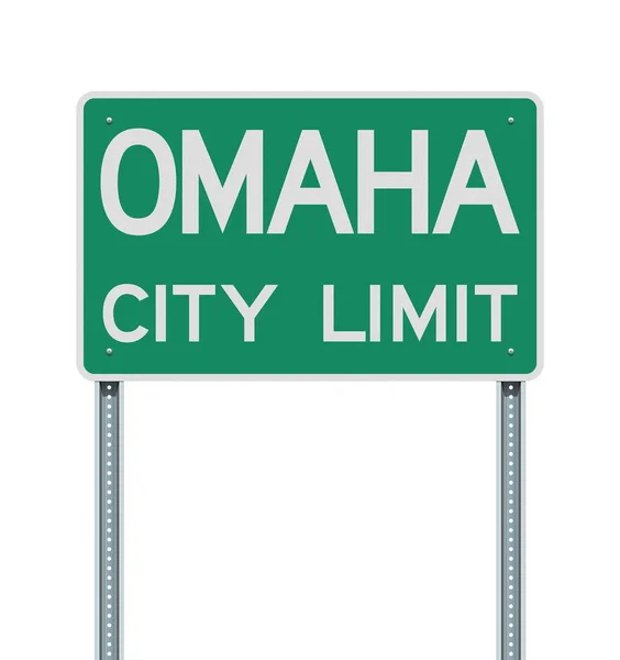 Vektorillustration Des Grünen Verkehrsschildes Der Stadt Omaha — Stockvektor