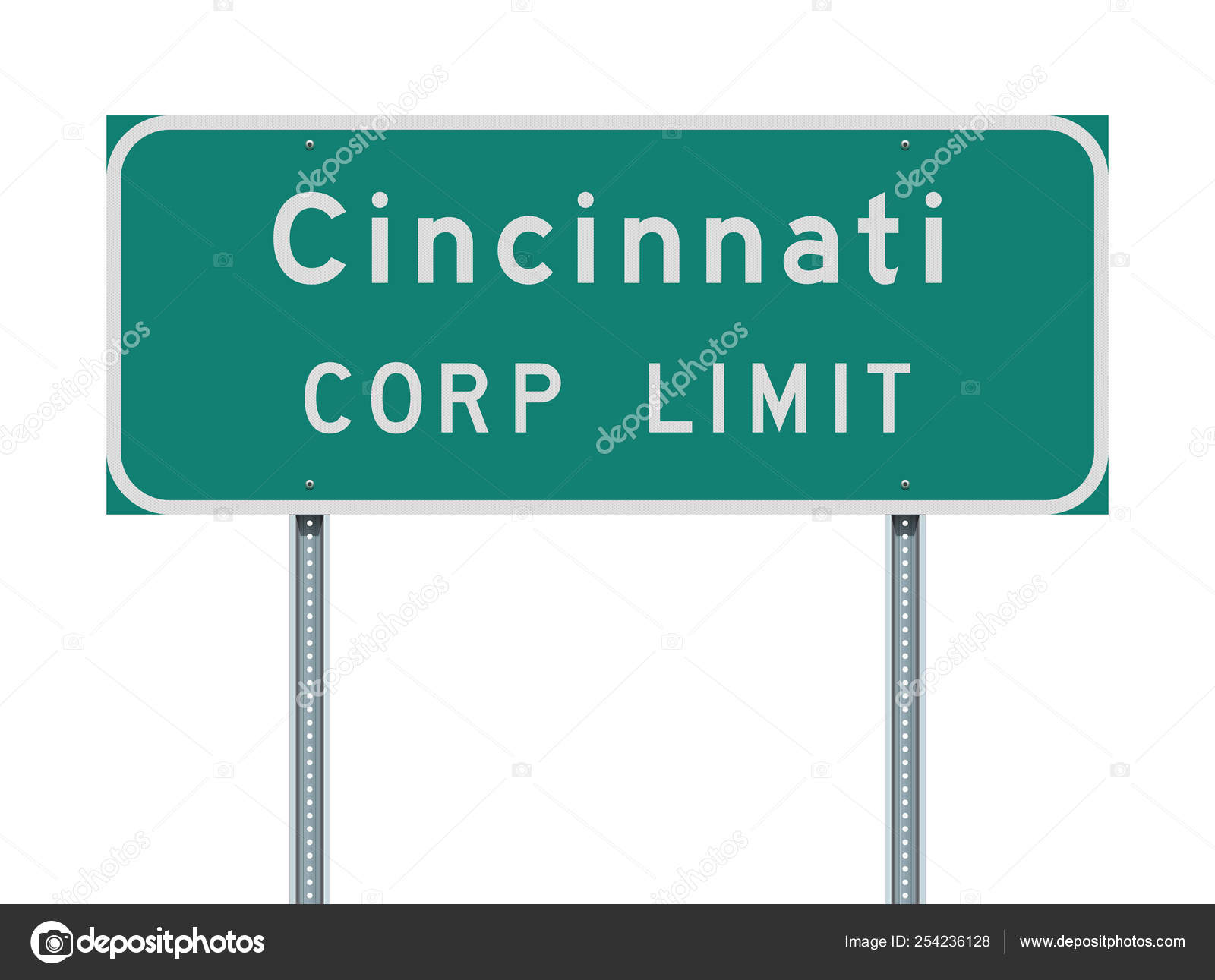 Vector Illustration Cincinnati Corporation Limit Green Road Sign Stock Vector C Thomaspajot 254236128