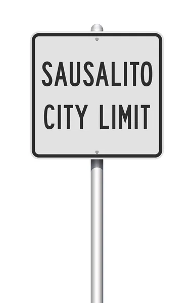 Illustrazione Vettoriale Del Cartello Stradale Bianco Sausalito City Limit — Vettoriale Stock