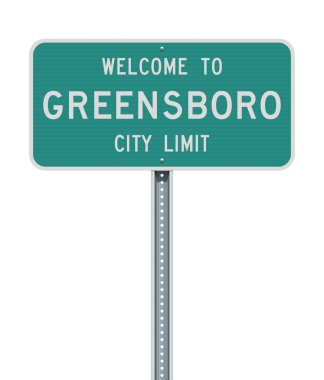 Greensboro City Limit yeşil yol işareti hoşgeldiniz Vektör illüstrasyon