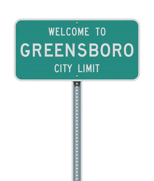 Illustration Vectorielle Panneau Vert Welcome Greensboro City Limit — Image vectorielle