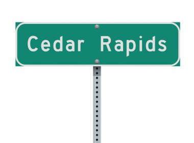 Cedar Rapids yeşil yol işareti vektör illüstrasyon