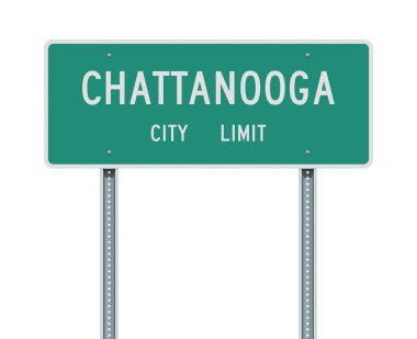 Chattanooga City Limit yeşil yol işareti vektör illüstrasyon