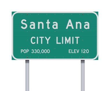 Santa Ana City Limit yeşil yol işareti Vektör illüstrasyon