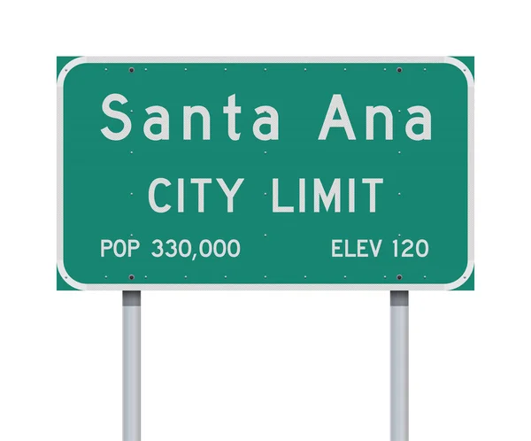 Векторная Иллюстрация Зеленого Дорожного Знака Santa Ana City Limit — стоковый вектор