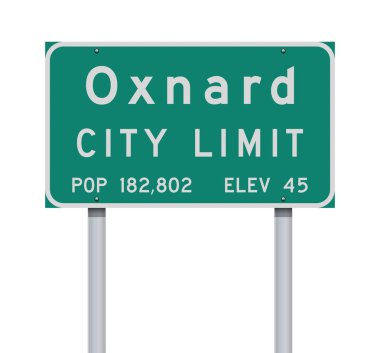 Oxnard City Limit yeşil yol işareti vektör illüstrasyon