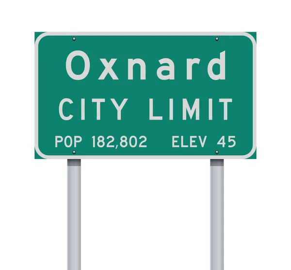 Векторная Иллюстрация Зелёного Дорожного Знака Oxnard City Limit — стоковый вектор