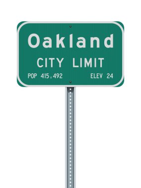 Oakland City Limit yeşil yol işareti Vektör illüstrasyon