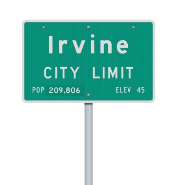 Irvine City Limit yeşil yol işareti vektör illüstrasyon