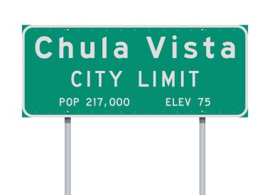 Chula Vista City Limit yeşil yol işareti vektör illüstrasyon