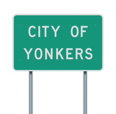 Yonkers Yeşil yol işareti Şehir Vektör illüstrasyon
