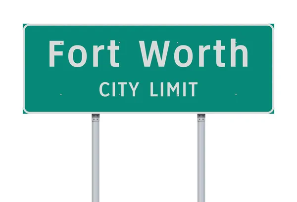 Fort Worth City Limit Yeşil Yol Işareti Vektör Illüstrasyon — Stok Vektör