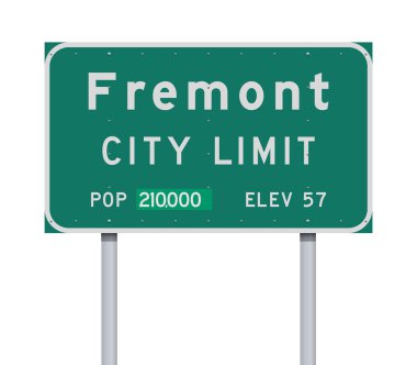 Fremont City Limit yeşil yol işareti vektör illüstrasyon