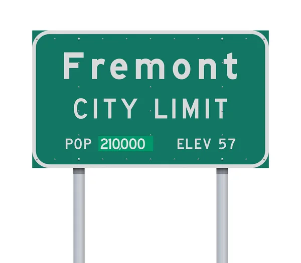 Vector Illustration Fremont City Limit Green Road Sign — Stock Vector