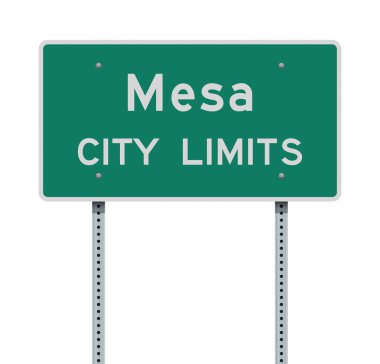 Mesa City Limits yeşil yol işareti vektör illüstrasyon
