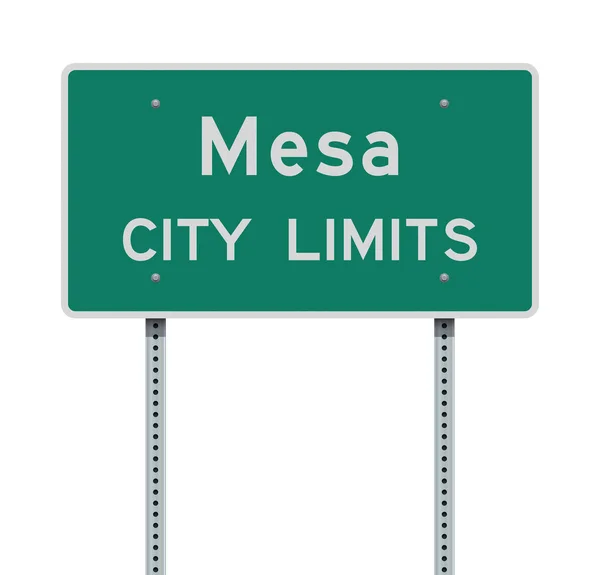 Ilustración Vectorial Señal Tráfico Verde Mesa City Limits — Vector de stock