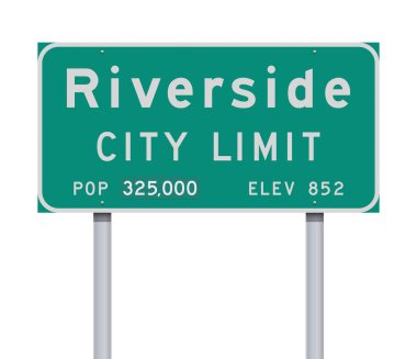 Riverside City Limit yeşil yol işareti vektör illüstrasyon