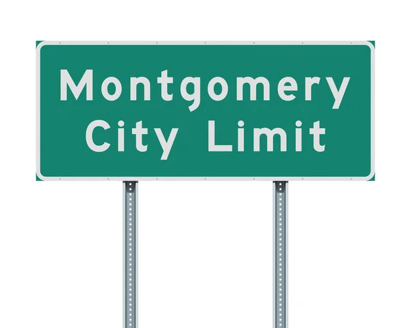 Illustration Vectorielle Panneau Vert Montgomery City Limit — Image vectorielle