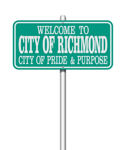 Wektor Ilustracja Richmond Zielony Znak Drogi Powitalnej — Wektor stockowy