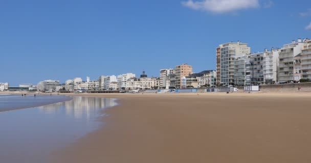 Nasypu Les Sables Olonne Widok Plaży Vendee Francja — Wideo stockowe