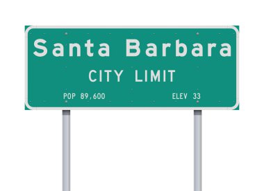 Santa Barbara City limit yeşil yol işareti vektör Illustration