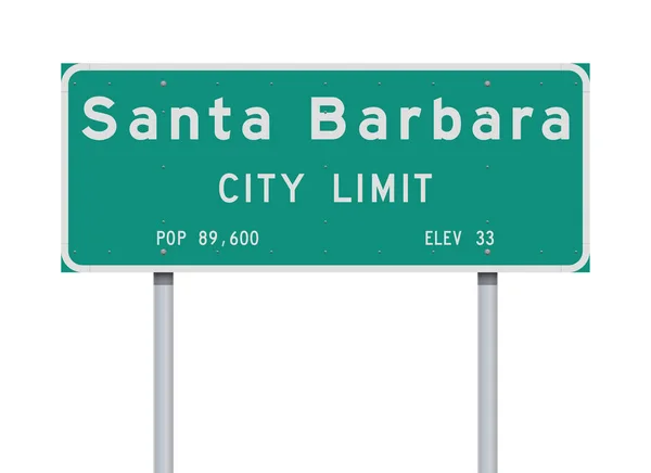 Векторная Иллюстрация Зеленого Дорожного Знака Santa Barbara City Limit — стоковый вектор