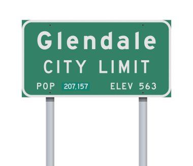 Vektör Illustration Glendale City limit yeşil yol işareti