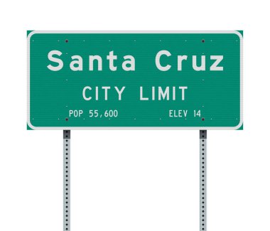 Santa Cruz City Limit yeşil yol işareti Vektör illüstrasyon